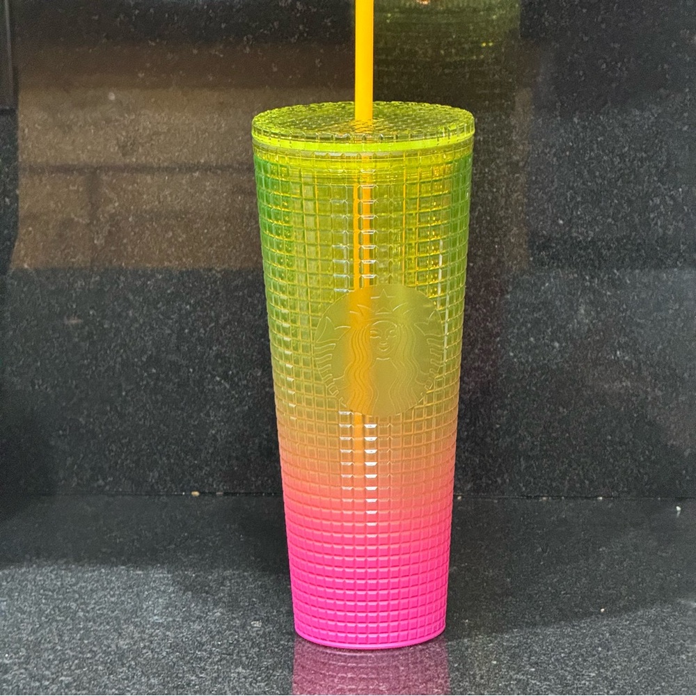 Starbucks Lemon Prism Spray Pink Gradient Summer 2022 Venti Tumbler 24oz NEW Cup
